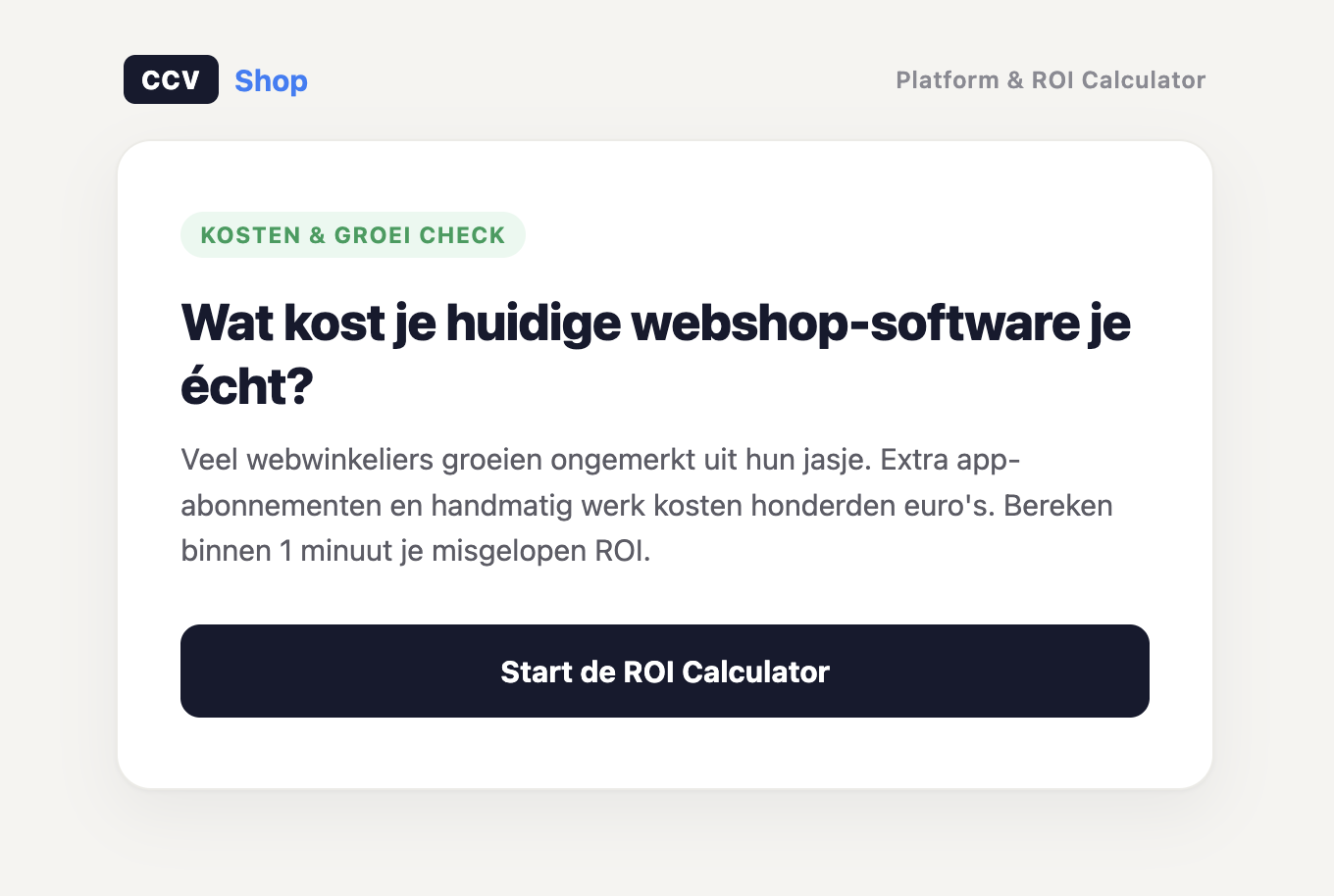 CCV Calculator